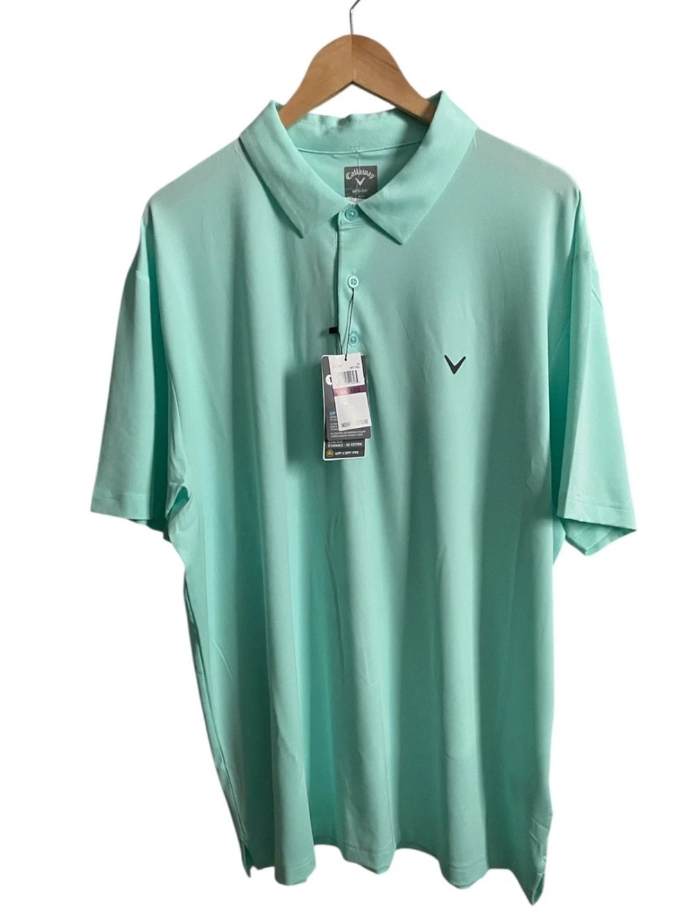 Callaway Golf Shirt Opti Dri Golf Limpet Shell 50 UPF Mens XXL NWT